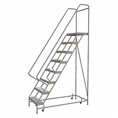 Rolling Ladder 8 Step Aluminum Ribbed MPN:WLAR108244-D4