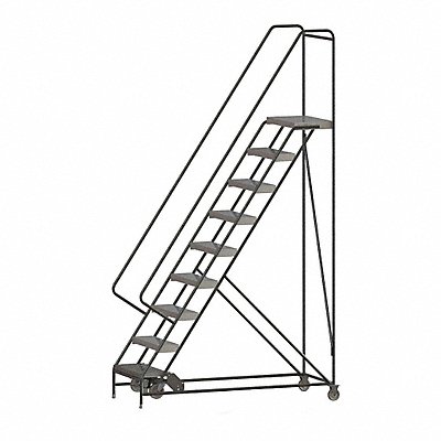 Rolling Ladder 9 Step Aluminum Ribbed MPN:WLAR109244-D4