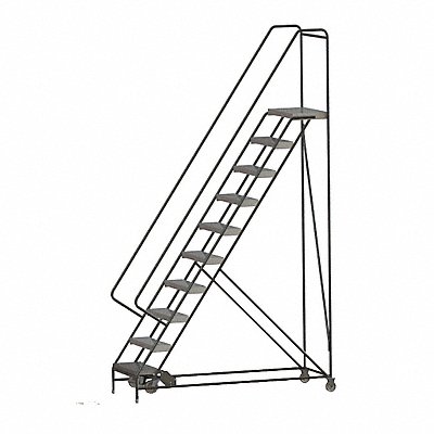 Rolling Ladder 10 Step Aluminum Ribbed MPN:WLAR110244-D4