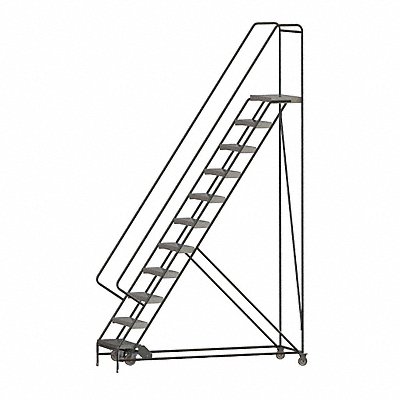 Rolling Ladder 11 Step Aluminum Ribbed MPN:WLAR111244-D4