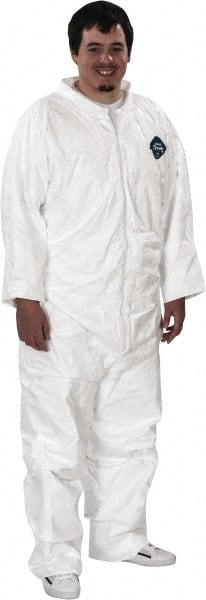 Disposable Coveralls: Size Medium, Film Laminate, Zipper Closure MPN:14121