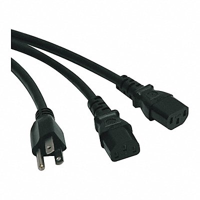 Power Cord 5-15P to C13 Y Splitter 6ft MPN:P006-006-2