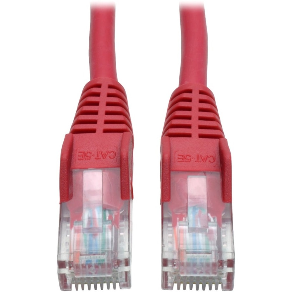 Tripp Lite 3ft Cat5e / Cat5 Snagless Molded Patch Cable RJ45 M/M Red 3ft - Patch cable - RJ-45 (M) to RJ-45 (M) - 3 ft - UTP - CAT 5e - molded, snagless, stranded - red (Min Order Qty 10) MPN:N001-003-RD