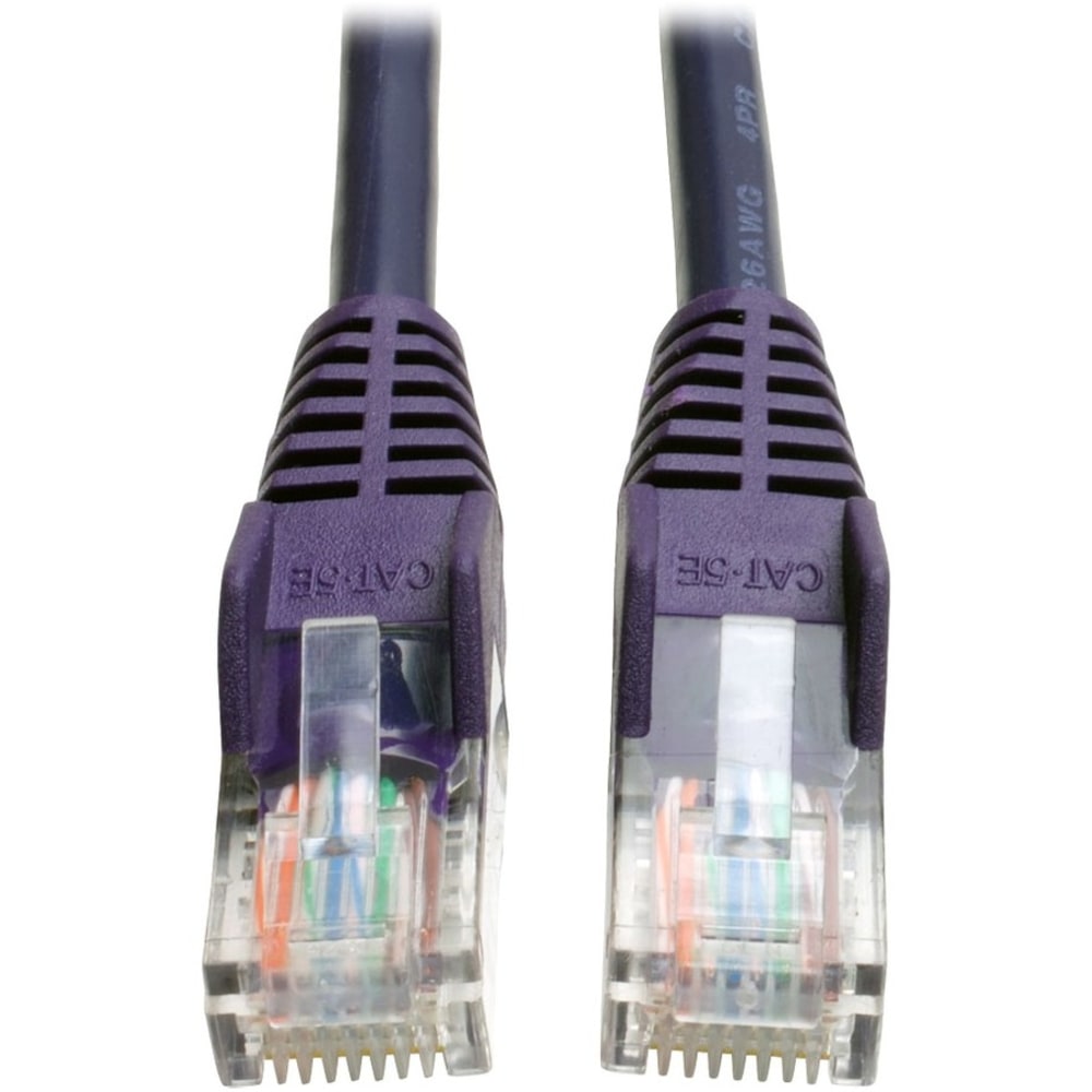 Tripp Lite Cat5e 350 MHz Snagless Molded (UTP) Ethernet Cable (RJ45 M/M) PoE Purple 10 ft. (3.05 m) (Min Order Qty 18) MPN:N001-010-PU