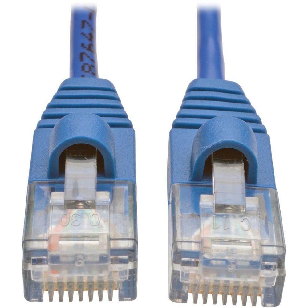 Tripp Lite 2ft Cat5e Cat5 Snagless Molded Slim UTP Patch Cable RJ45 M/M Blue 2ft - Blue (Min Order Qty 19) MPN:N001-S02-BL