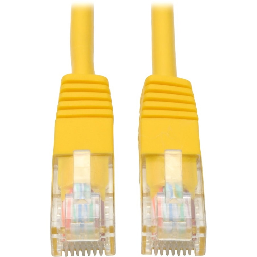 Tripp Lite 1ft Cat5e / Cat5 350MHz Molded Patch Cable RJ45 M/M Yellow 1ft - Patch cable - RJ-45 (M) to RJ-45 (M) - 1 ft - UTP - CAT 5e - molded, stranded - yellow (Min Order Qty 14) MPN:N002-001-YW