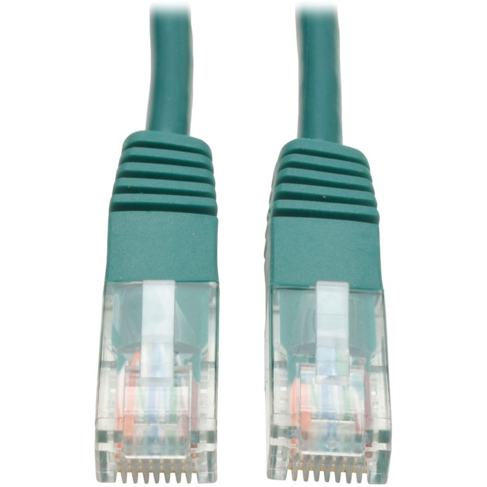 Eaton Tripp Lite Series Cat5e 350 MHz Molded (UTP) Ethernet Cable (RJ45 M/M), PoE - Green, 15 ft. (4.57 m) - Patch cable - RJ-45 (M) to RJ-45 (M) - 15 ft - UTP - CAT 5e - molded, stranded - green (Min Order Qty 6) MPN:N002-015-GN