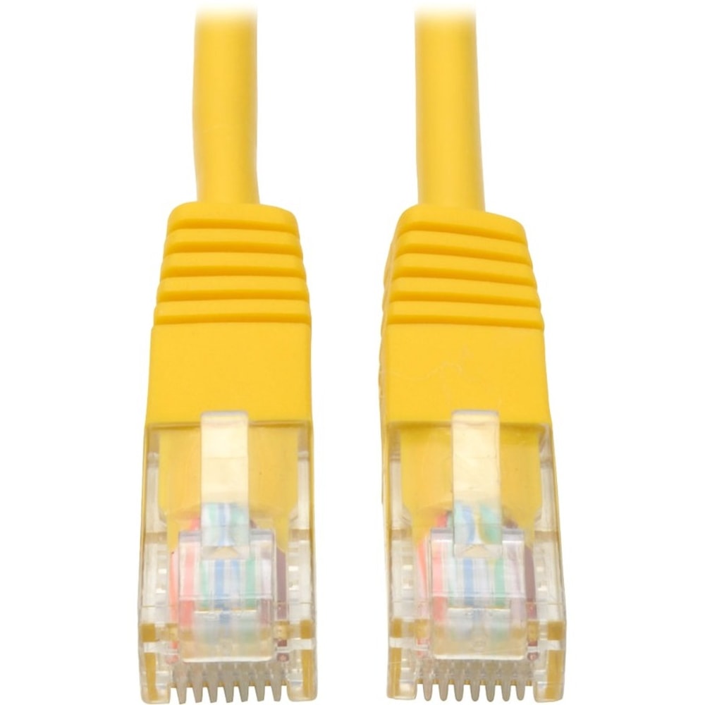 Eaton Tripp Lite Series Cat5e 350 MHz Molded (UTP) Ethernet Cable (RJ45 M/M), PoE - Yellow, 50 ft. (15.24 m) - Patch cable - RJ-45 (M) to RJ-45 (M) - 50 ft - UTP - CAT 5e - molded, stranded - yellow (Min Order Qty 5) MPN:N002-050-YW