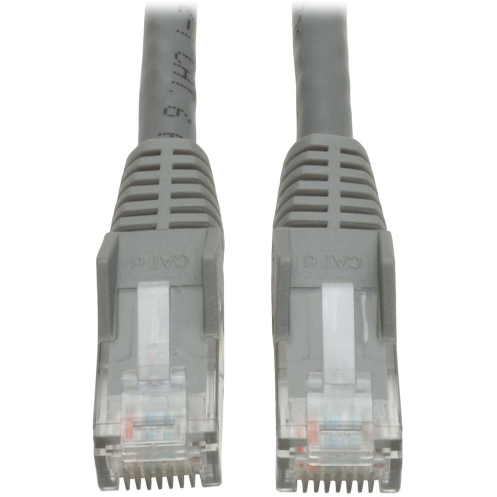 Eaton Tripp Lite Series Cat6 Gigabit Snagless Molded (UTP) Ethernet Cable (RJ45 M/M), PoE, Gray, 30 ft. (9.14 m) - Patch cable - RJ-45 (M) to RJ-45 (M) - 30 ft - UTP - CAT 6 - molded, snagless, solid - gray (Min Order Qty 7) MPN:N201-030-GY