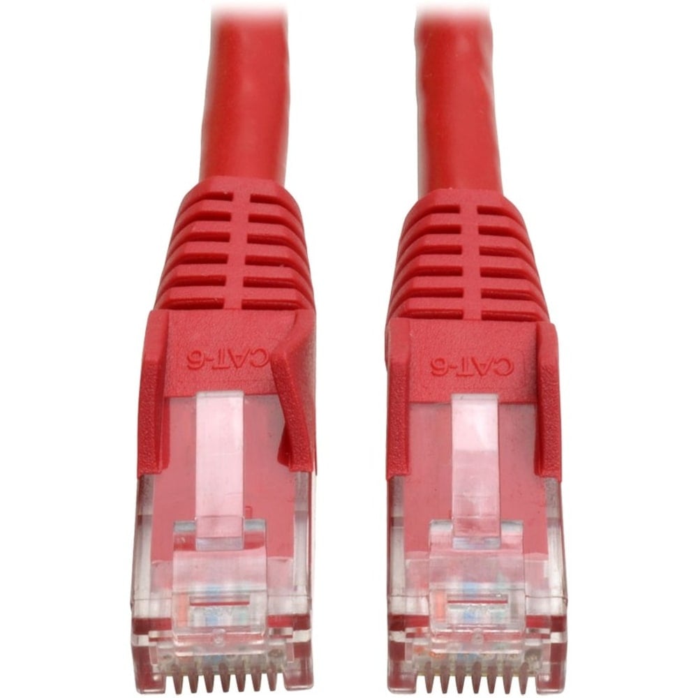 Eaton Tripp Lite Series Cat6 Gigabit Snagless Molded (UTP) Ethernet Cable (RJ45 M/M), PoE, Red, 50 ft. (15.24 m) - Patch cable - RJ-45 (M) to RJ-45 (M) - 50 ft - UTP - CAT 6 - molded, snagless, stranded - red (Min Order Qty 4) MPN:N201-050-RD