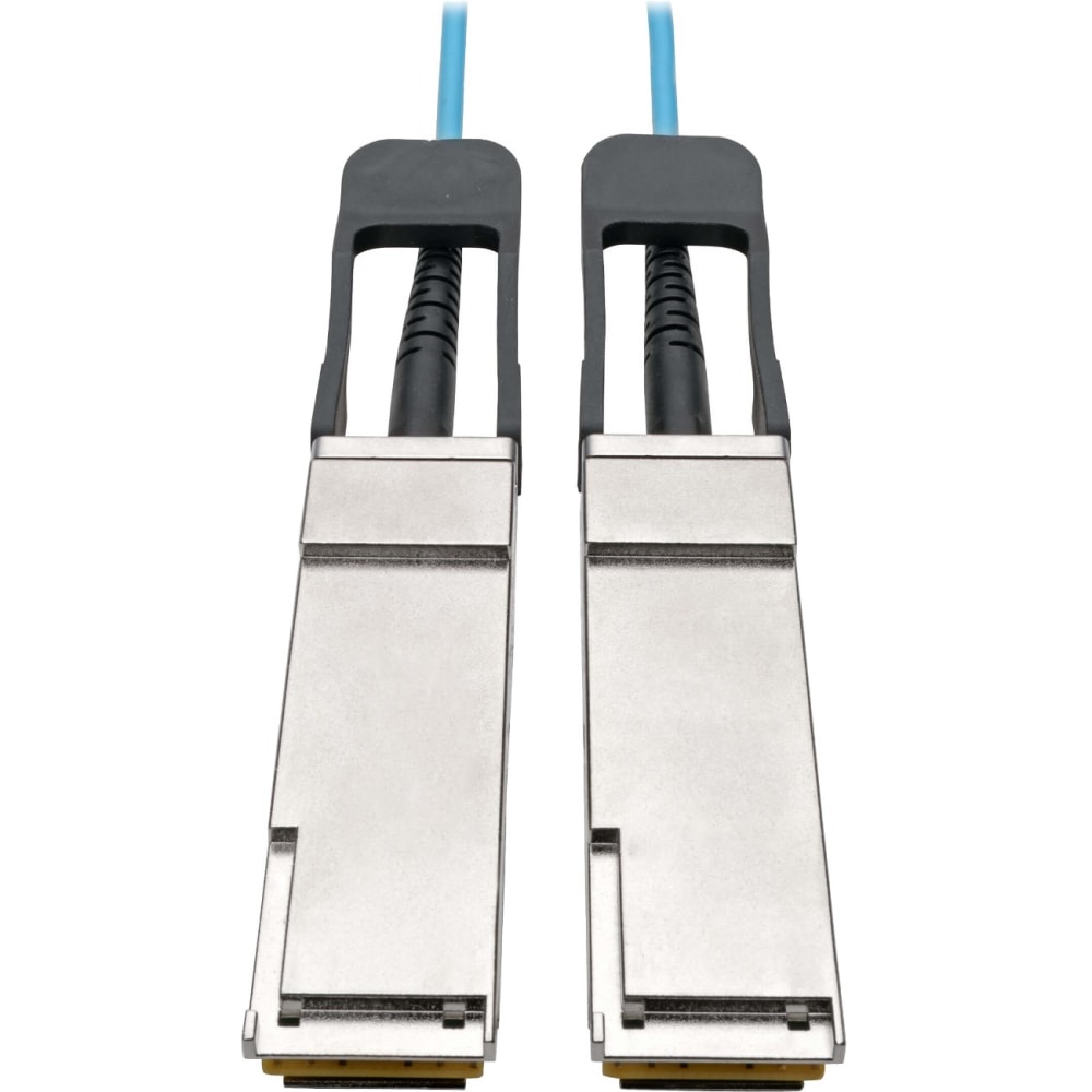 Eaton Tripp Lite Series QSFP+ to QSFP+ Active Optical Cable - 40Gb, AOC, M/M, Aqua, 2M (6.56 ft.) - 6.60 ft Fiber Optic Network Cable for Switch, Server, Router, Network Device - First End: 1 x QSFP+ Network - Male - Second End: 1 x QSFP+ Network MPN:N28F