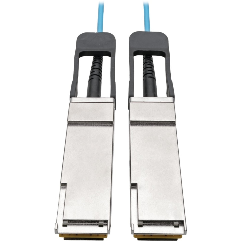 Eaton Tripp Lite Series QSFP+ to QSFP+ Active Optical Cable - 40Gb, AOC, M/M, Aqua, 10M (32.8 ft.) - 32.80 ft Fiber Optic Network Cable for Switch, Server, Router, Network Device - First End: 1 x QSFP+ Network - Male - Second End: 1 x QSFP+ Network MPN:N2