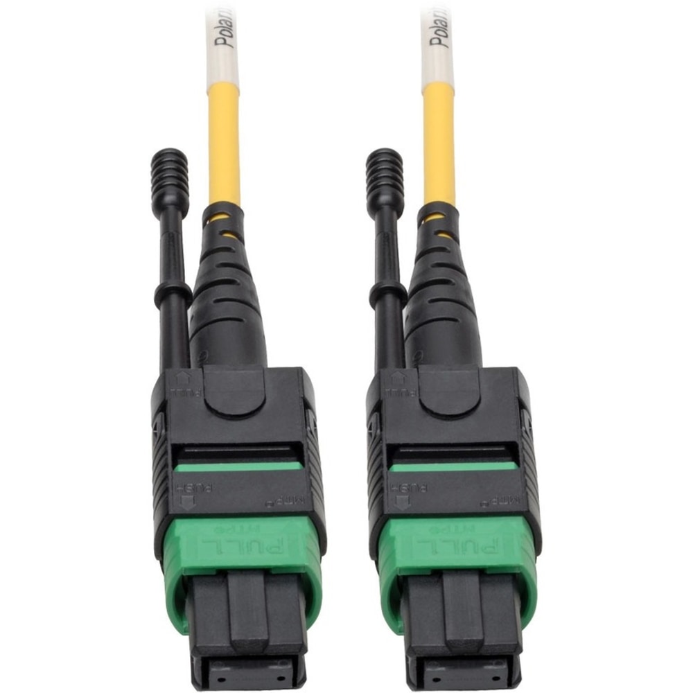 Eaton Tripp Lite Series MTP/MPO (APC) Singlemode Patch Cable (F/F), 12 Fiber, 40/100 GbE, QSFP+ 40GBASE-PLR4, Plenum, Push/Pull Tab, Yellow, 1 m (3.3 ft.) - Fiber Optic for Network Device, Switch, Hub, Router, Patch Panel - 12.50 GB/s - Patch Cable MPN:N3