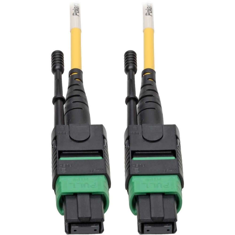 Eaton Tripp Lite Series MTP/MPO (APC) Singlemode Patch Cable (F/F), 12 Fiber, 40/100 GbE, QSFP+ 40GBASE-PLR4, Plenum, Push/Pull Tab, Yellow, 3 m (10 ft.) - Fiber Optic for Network Device, Switch, Hub, Router, Patch Panel - 12.50 GB/s - Patch Cable MPN:N39