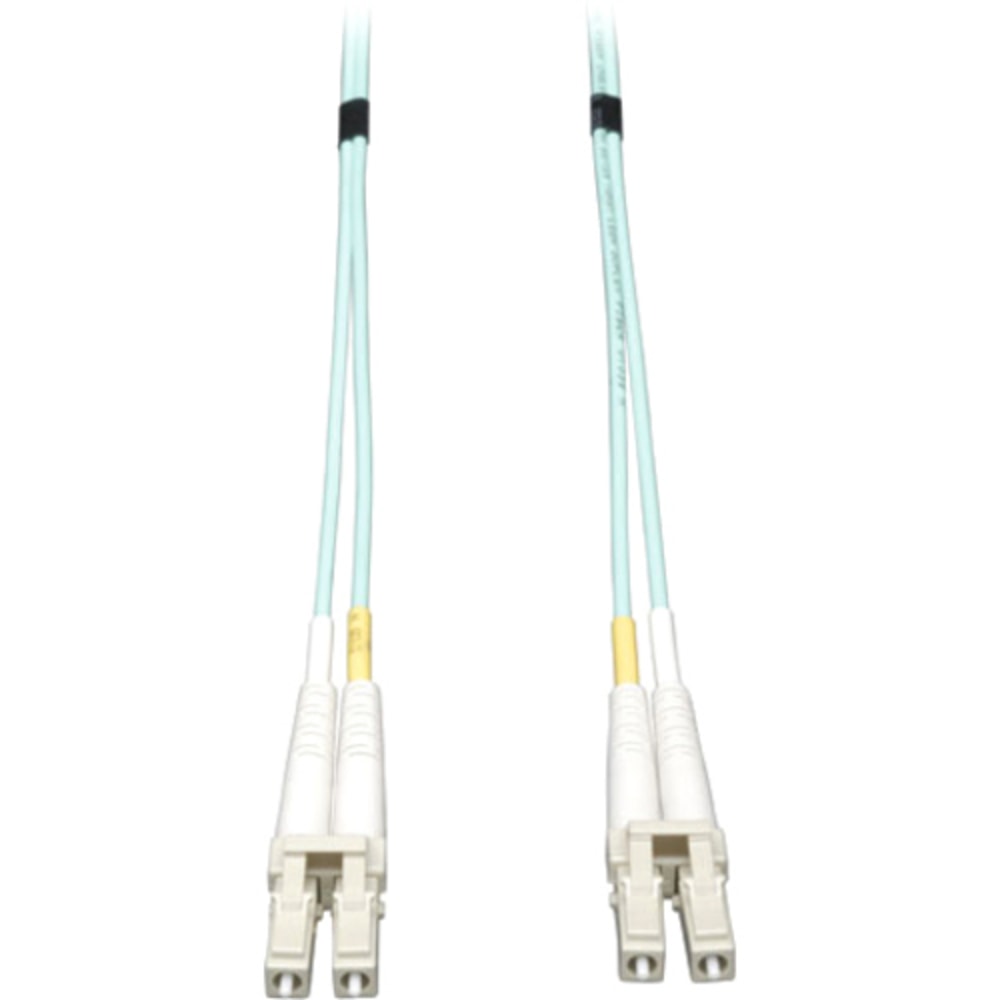 Eaton Tripp Lite Series 10Gb Duplex Multimode 50/125 OM3 LSZH Fiber Patch Cable, (LC/LC) - Aqua, 30M (100 ft.) - Patch cable - LC multi-mode (M) to LC multi-mode (M) - 30 m - fiber optic - duplex - 50 / 125 micron - OM3 - halogen-free - aqua MPN:N820-30M