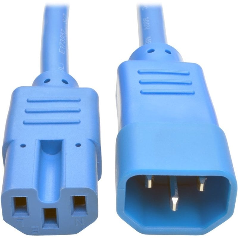 Eaton Tripp Lite Series Power Cord C14 to C15 - Heavy-Duty, 15A, 250V, 14 AWG, 2 ft. (0.61 m), Blue - Power extension cable - IEC 60320 C14 to IEC 60320 C15 - 2 ft - blue (Min Order Qty 5) MPN:P018-002-ABL