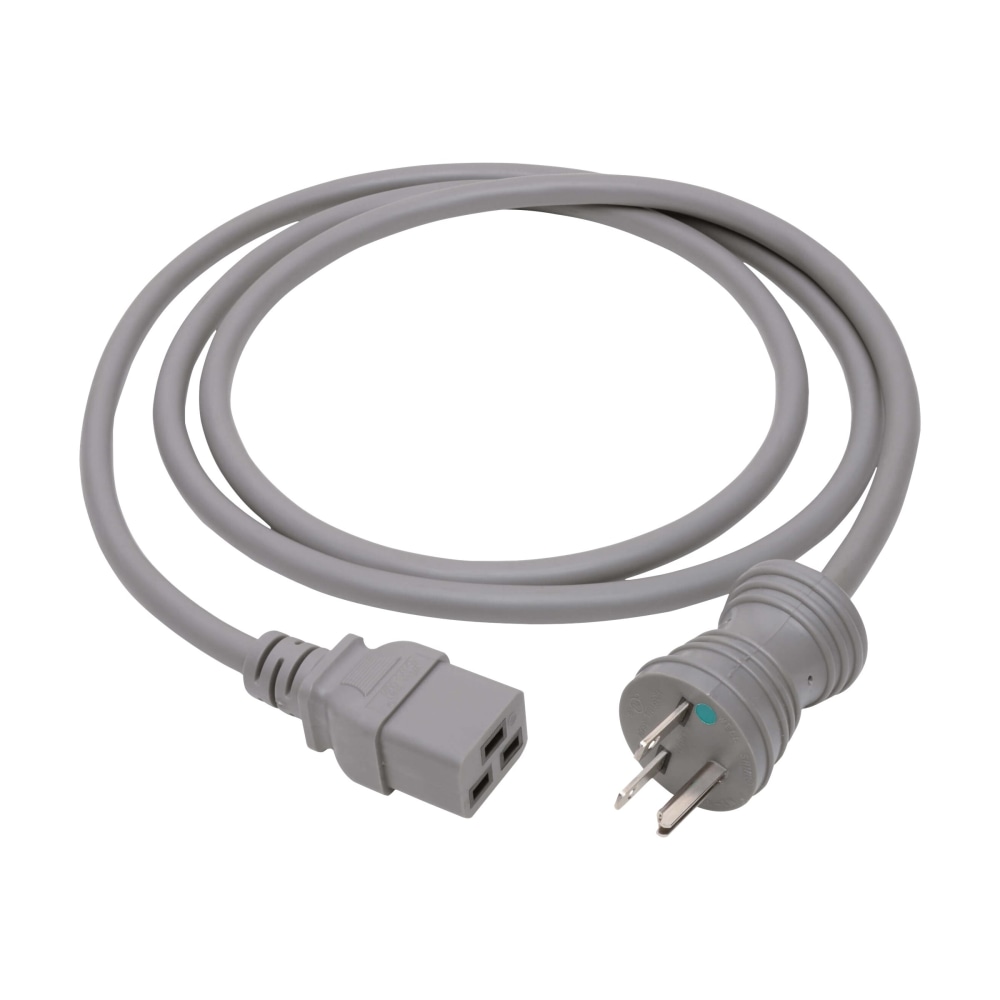 Eaton Tripp Lite Series Hospital-Grade Power Cord, NEMA 6-15P to C19 - Heavy-Duty, Green Dot, 15A, 250V, 14 AWG, 6 ft. (1.83 m), Gray - Power extension cable - NEMA 6-15P (P) to IEC 60320 C19 - AC 100-250 V - 15 A - 6 ft - molded - gr (Min Order Qty 2) MP