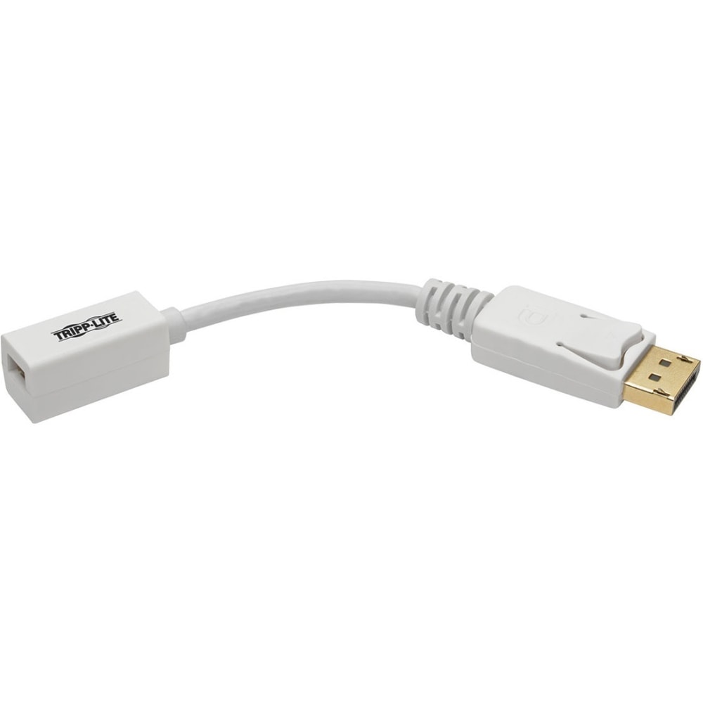 Tripp Lite 6in DisplayPort to Mini DisplayPort Adapter Cable 4k x 2k @ 60Hz M/F 6in - DisplayPort adapter - Mini DisplayPort (F) to DisplayPort (M) - 6 in - 4K support - white (Min Order Qty 7) MPN:P134-06N-MDP