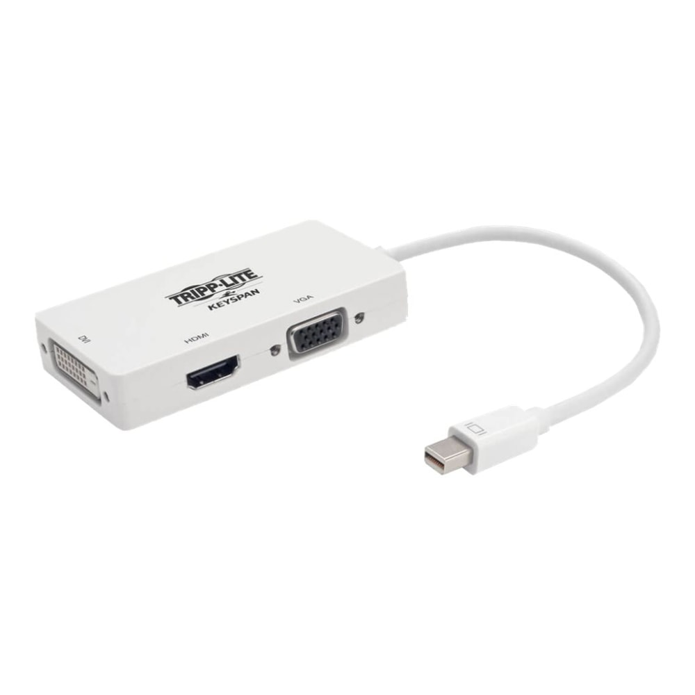 Tripp Lite Keyspan Mini DisplayPort to VGA/DVI/HDMI All-in-One Converter Adapter, Thunderbolt 1/2, 1080p, White mDP to VGA DVI HDMI - Video converter - Mini DisplayPort - DVI, HDMI, VGA - white (Min Order Qty 2) MPN:P137-06N-HDVW