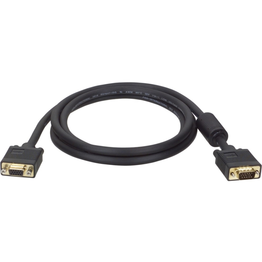 Eaton Tripp Lite Series VGA High-Resolution RGB Coaxial Cable (HD15 M/F)), 25 ft. (7.62 m) - VGA extension cable - HD-15 (VGA) (F) to HD-15 (VGA) (M) - 25 ft (Min Order Qty 4) MPN:P500-025