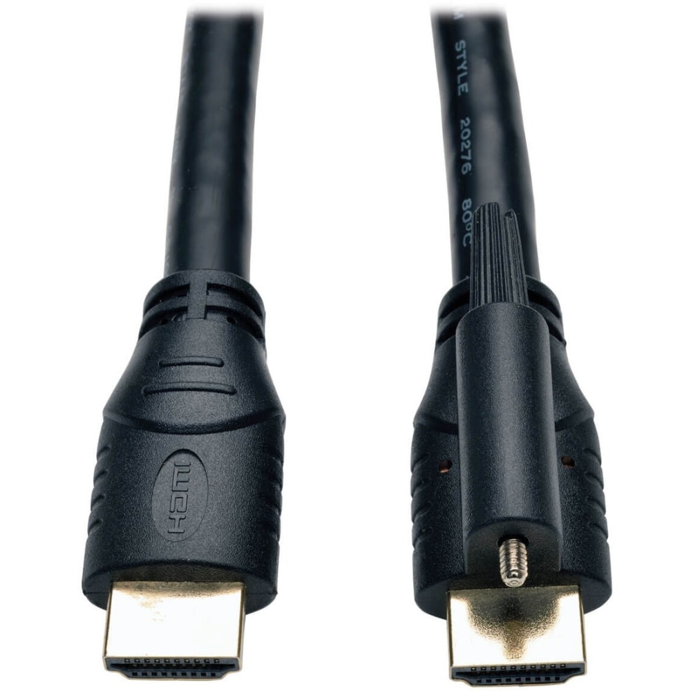 Eaton Tripp Lite Series High Speed HDMI Cable with Ethernet and Locking Connector, UHD 4K, 24AWG (M/M), 6 ft. (1.83 m) - HDMI cable with Ethernet - HDMI male to HDMI male - 6 ft - black (Min Order Qty 4) MPN:P569-006-LOCK