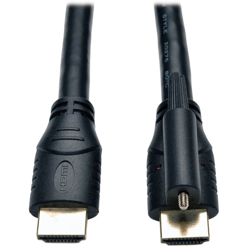 Eaton Tripp Lite Series High Speed HDMI Cable with Ethernet and Locking Connector, UHD 4K, 24AWG (M/M), 10 ft. (3.05 m) - HDMI cable with Ethernet - HDMI male to HDMI male - 10 ft - black (Min Order Qty 3) MPN:P569-010-LOCK