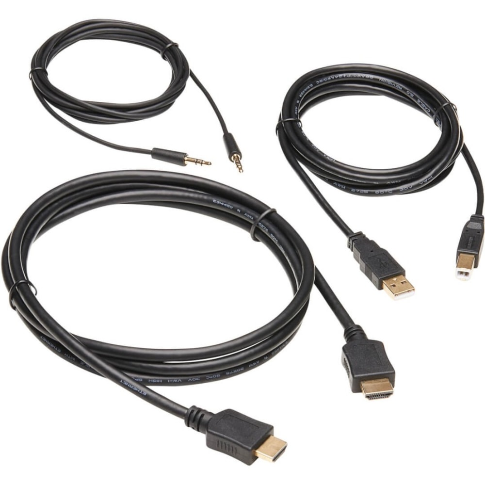 Tripp Lite HDMI KVM Cable Kit - 4K HDMI, USB 2.0, 3.5 mm Audio (M/M), Black, 6 ft. - Video / audio / data cable kit - 6 ft - black - molded, 4K support (Min Order Qty 4) MPN:P782-006-HA