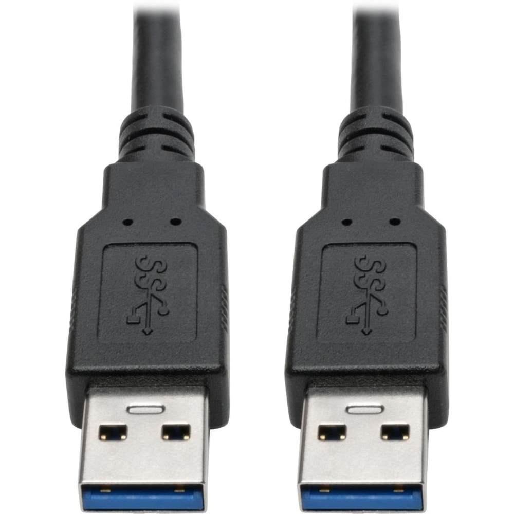 Tripp Lite USB 3.0 SuperSpeed A to A Cable for USB 3.0 All-in-One Keystone/Panel Mount Couplers (M/M) Black 6 ft. (1.8 m) - USB for Notebook, Chromebook, Tablet - 640 MB/s - 6 ft - 1 x Type A Male USB - 1 x Type A Male USB - Nickel Pl (Min Order Qty 6) MP