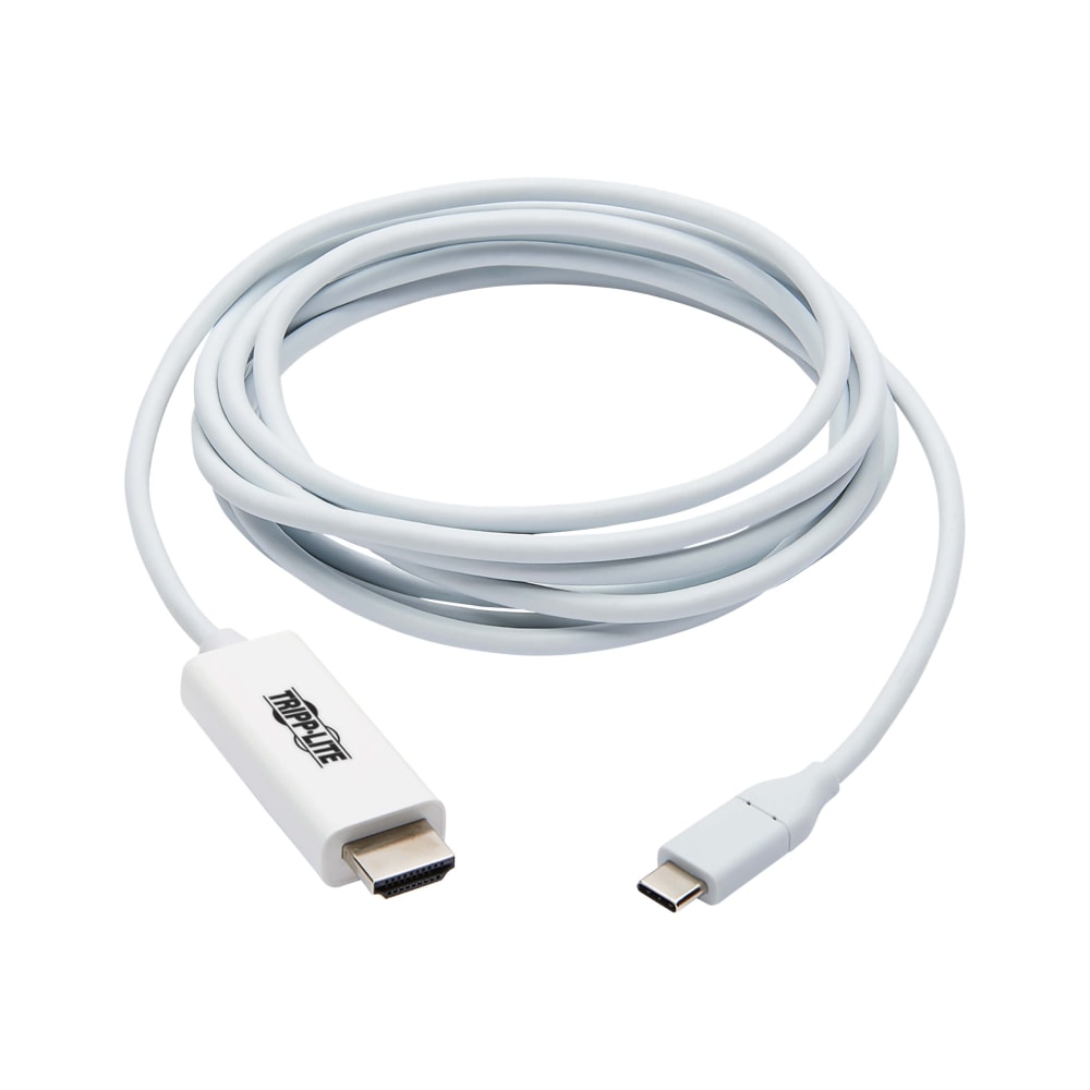 Tripp Lite USB C to HDMI Adapter Cable USB 3.1 Gen 1 4K 60Hz M/M USB-C White 9ft - Video cable - HDMI male to 24 pin USB-C male reversible - 9 ft - white - 4K support (Min Order Qty 2) MPN:U444-009-H4K6WE