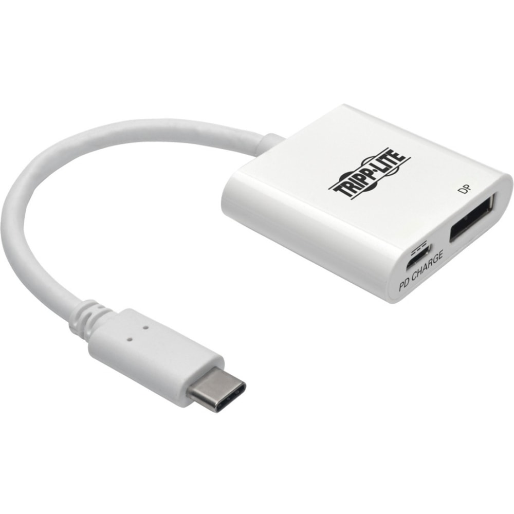 Tripp Lite USB C to DisplayPort Video Adapter Converter w/ USB-C PD Charging Port, USB Type C to DP, USB-C, USB Type-C 6in - External video adapter - USB-C 3.1 - DisplayPort - white (Min Order Qty 2) MPN:U444-06N-DP-C