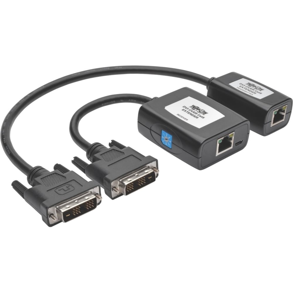 Tripp Lite DVI over Cat5/6 Active Extender Kit Transmitter/Receiver for Video DVI-D Single Link Up to 125 ft. (38 m) - 1 Input Device - 1 Output Device - 125 ft Range - 2 x Network (RJ-45) - 2 x USB - 1 x DVI In - 1 x DVI Out - WUXGA - 1920 x 1200 MPN:B14