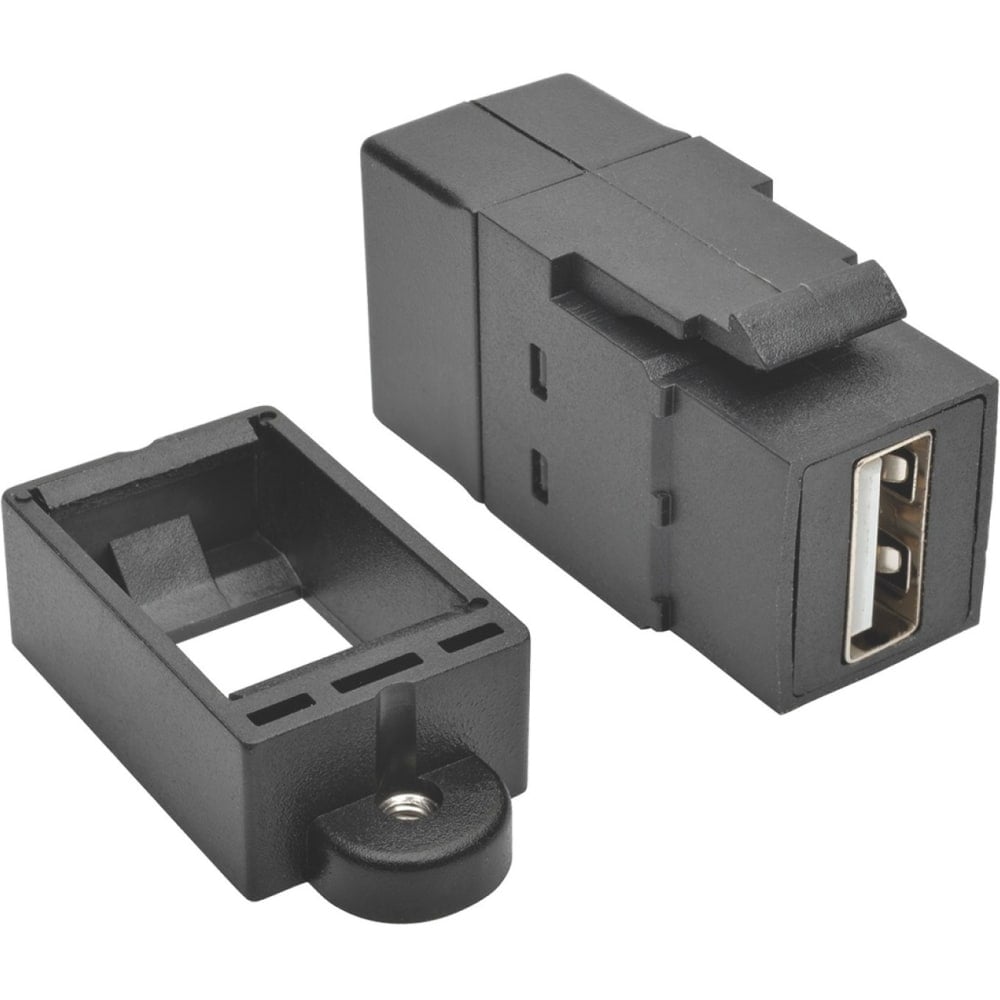 Eaton Tripp Lite Series USB 2.0 Keystone Panel Mount Coupler All-in-One F/F USB-A Black - USB adapter - USB (F) to USB (F) - USB 2.0 - molded - black (Min Order Qty 5) MPN:U060-000-KP-BK