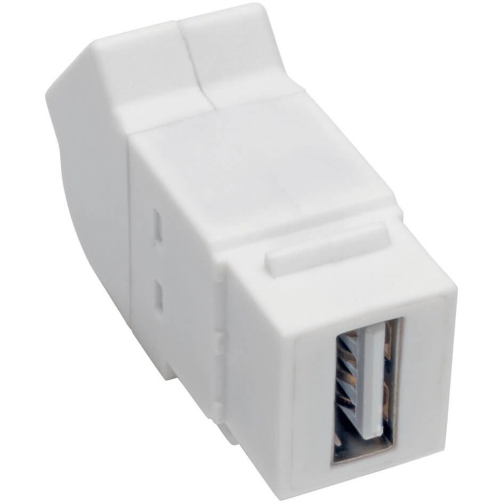 Eaton Tripp Lite Series USB 2.0 All-in-One Keystone/Panel Mount Angled Coupler (F/F), White - USB adapter - USB (F) to USB (F) - USB 2.0 - angled, molded - white (Min Order Qty 8) MPN:U060-000-KPA-WH