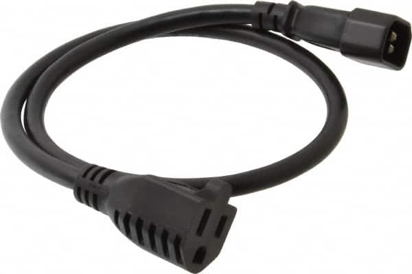 2' Long, IEC-320-C14/NEMA 5-15R Female Computer Cable MPN:P002-002