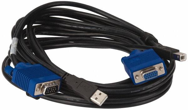 10' Long, USB Type A Male/SVGA(HD15) Male, USB Type B Male/SVGA(HD15) Female Computer Cable MPN:P758-010