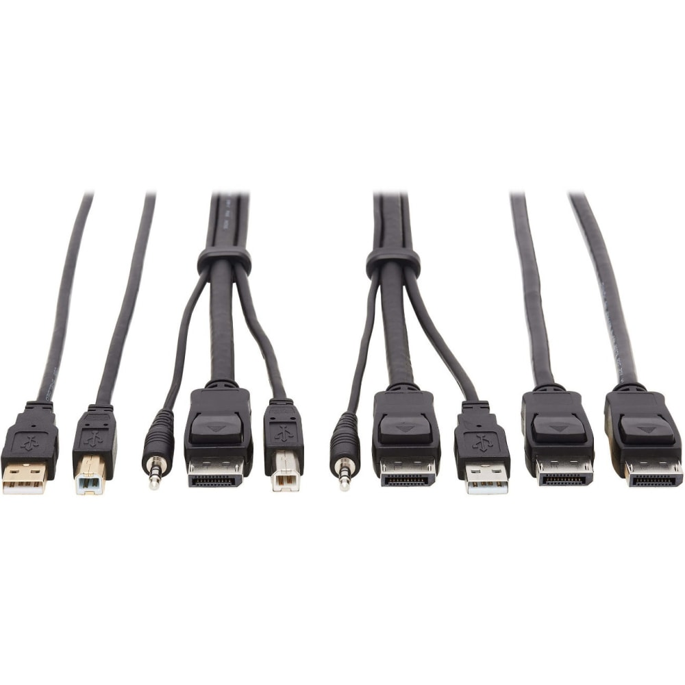 Tripp Lite DisplayPort KVM Cable Kit 4K USB 3.5mm 3xM/3xM USB MM DP MM 6ft - 60 MB/s - Supports up to 3840 x 2160 - Black (Min Order Qty 2) MPN:P783-006-DPU