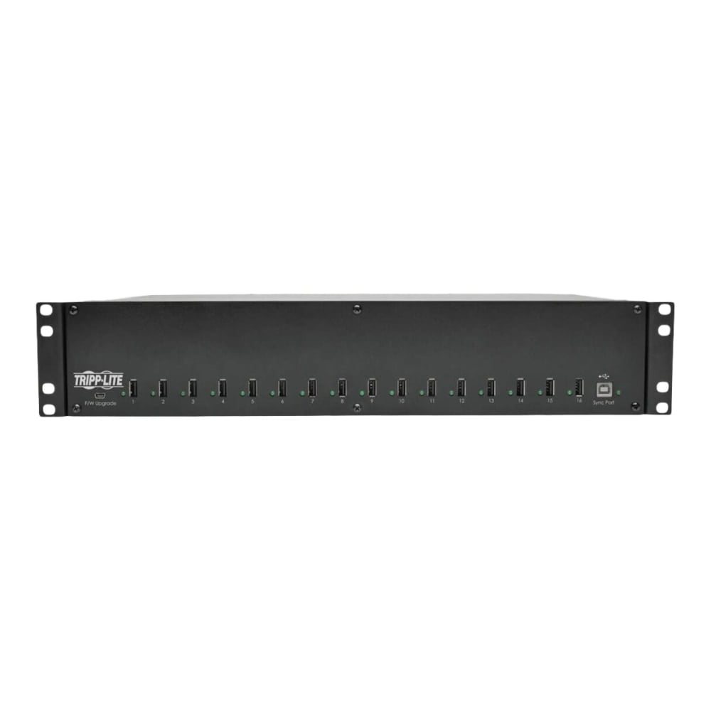 Eaton Tripp Lite Series 16-Port USB Charging Station with Syncing, 230V, 5V 40A (200W) USB Charger Output, 2U Rack-Mount - Charging station - 200 Watt - 40 A - 16 output connectors (16 x 4 pin USB Type A) - black - United Kingdom MPN:U280-016-RMINT