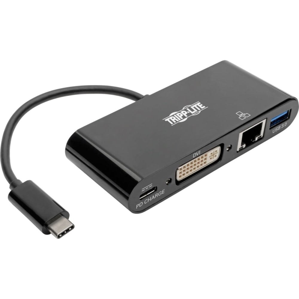 Tripp Lite USB C to DVI Multiport Adapter Converter Docking Station Thunderbolt 3 Compatible USB Type C to DVI, USB-C, USB Type-C - for Notebook/Tablet PC/Desktop PC/Smartphone MPN:U444-06N-DGUB-C