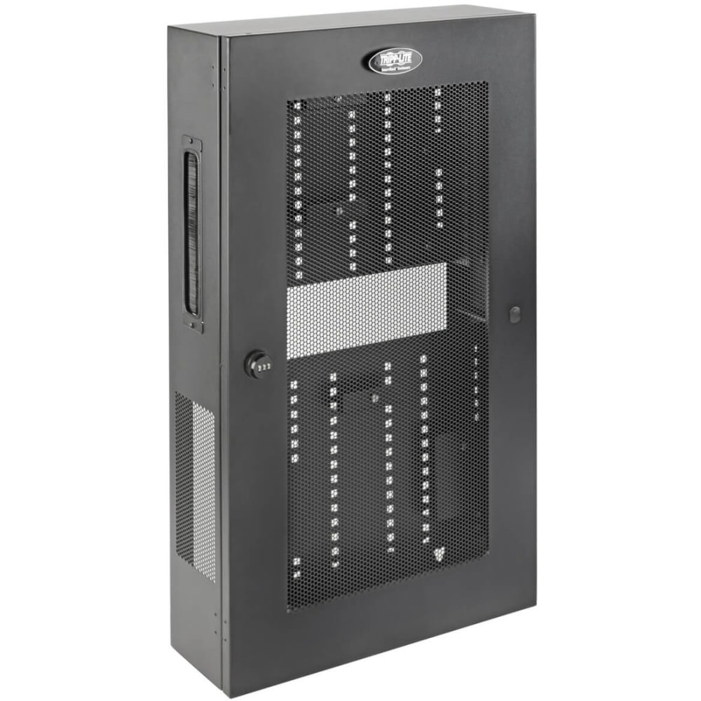 Tripp Lite SmartRack 3U Low-Profile Vertical-Mount Switch-Depth Wall-Mount Structured Wiring Enclosure, Adjustable Equipment Brackets - Network device enclosure - wall mountable - black - 3U - 19in MPN:SRWF6UMOD