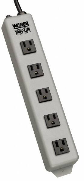 Power Outlet Strips, Amperage: 15 A, Amperage: 15 A, Voltage: 120 V, Number of Outlets: 5, Number Of Outlets: 5, Mounting Type: Free Hanging, Keyhole MPN:602