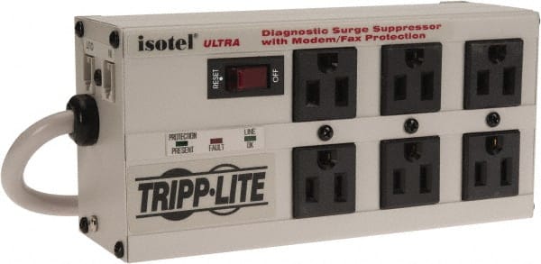 6 Outlets, 120 Volts, 15 Amps, 6' Cord, Power Outlet Strip MPN:ISOTEL6 ULTRA