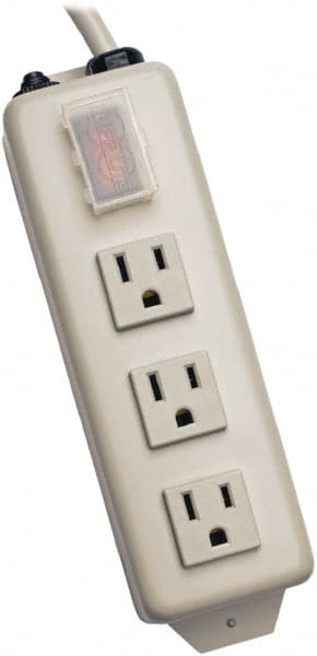 3 Outlets, 120 VAC15 Amps, 6' Cord, Power Outlet Strip MPN:TLM306NC