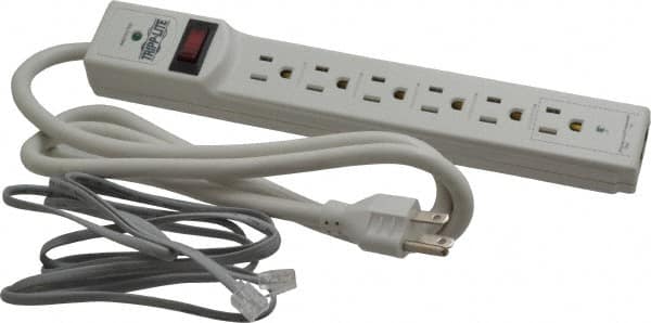 6 Outlets, 120 Volts, 15 Amps, 4' Cord, Power Outlet Strip MPN:TLP604TEL