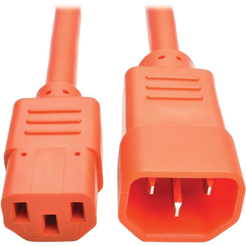 Eaton Tripp Lite Series PDU Power Cord, C13 to C14 - 10A, 250V, 18 AWG, 3 ft. (0.91 m), Orange - Power extension cable - IEC 60320 C14 to power IEC 60320 C13 - AC 100-250 V - 10 A - 3 ft - orange (Min Order Qty 9) MPN:P004-003-AOR