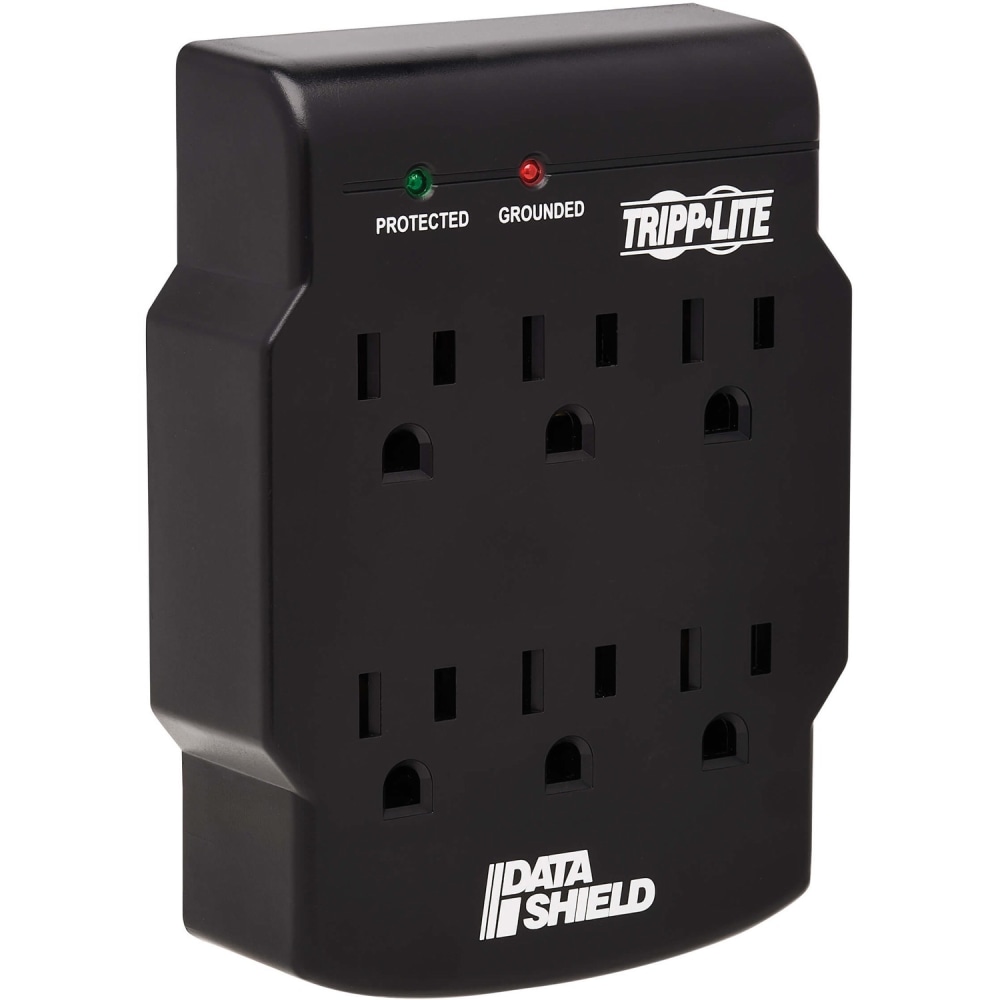 Tripp Lite Surge Protector Wallmount Direct Plug In 120V 6 Outlet 750 Joules Black - Surge protector - 15 A - AC 120 V - 1800 Watt - output connectors: 6 - black (Min Order Qty 3) MPN:SK6-0B