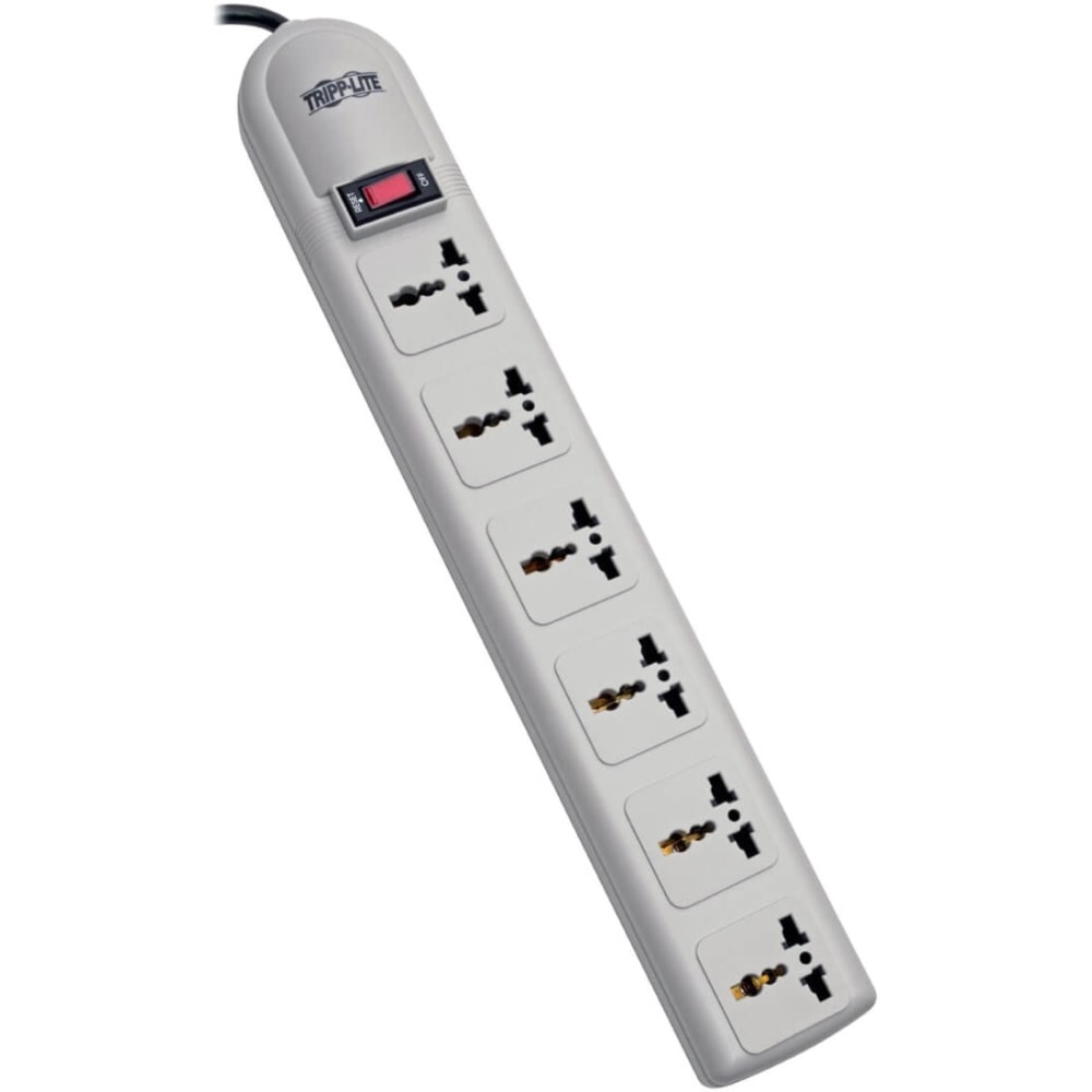 Tripp Lite Surge Protector Power Strip 230V 6 Univeral Outlet - Surge protector - 10 A - AC 230 V - output connectors: 6 - United Kingdom - light gray (Min Order Qty 2) MPN:SUPER6OMNI B