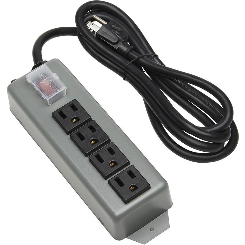 Tripp Lite Waber Industrial Power Strip 4 outlet 6ft Cord Locking Switch Cover - Power distribution strip - 15 A - AC 120 V - input: NEMA 5-15 - output connectors: 4 (NEMA 5-15) - 6 ft cord - blue gray (Min Order Qty 2) MPN:UL603CB-6