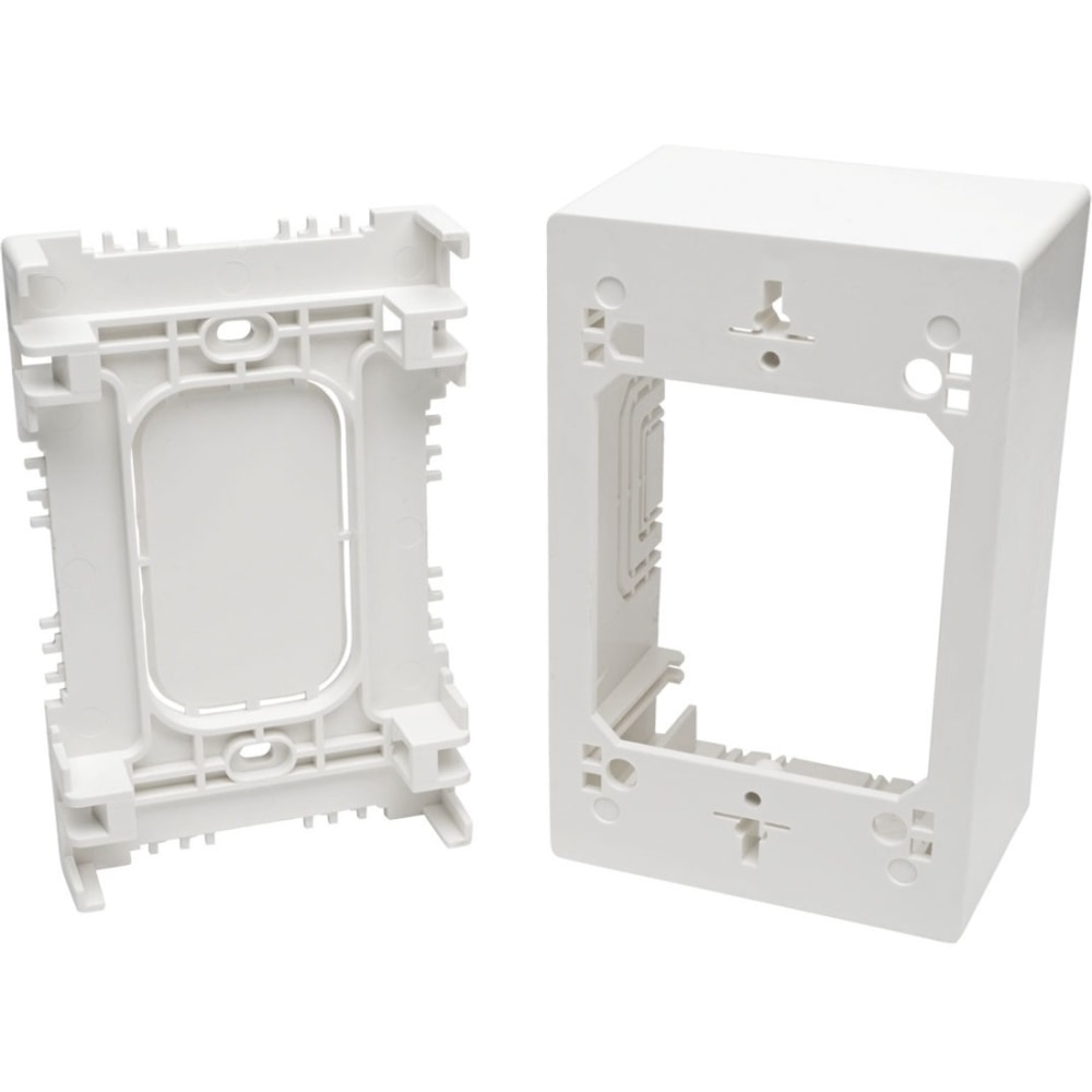 Tripp Lite Single-Gang Surface-Mount Junction Box Wallplate White - Cable raceway junction box - white - 1-gang - TAA Compliant (Min Order Qty 7) MPN:N080-SMB1-WH