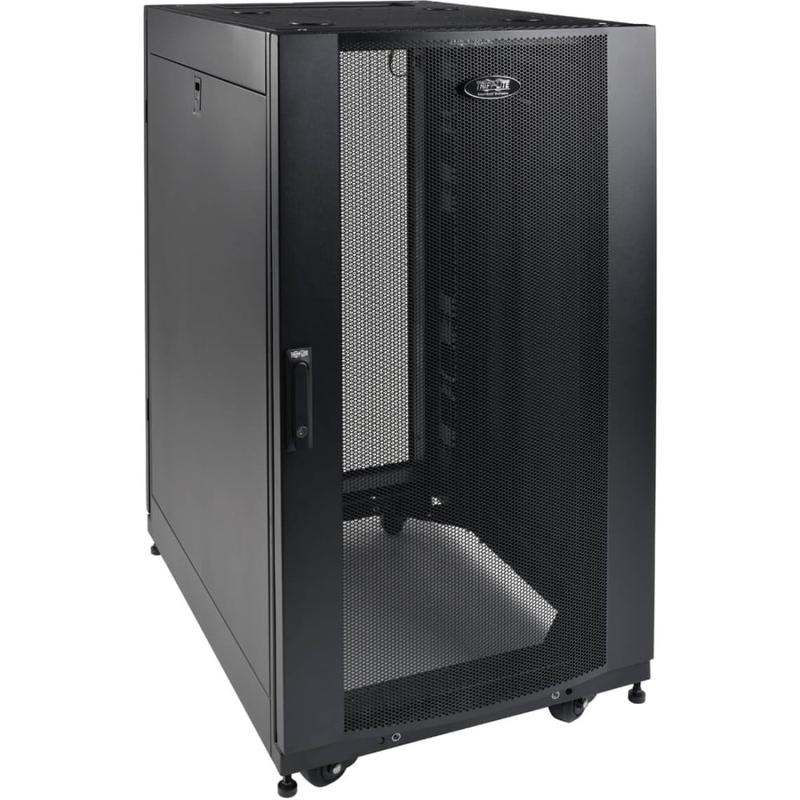 Tripp Lite 25U Rack Enclosure Server Networking Cabinet Shallow Depth - For A/V Equipment - 25U Rack Height27in Rack Depth - Floor Standing - Black - Steel - 3000 lb Maximum Weight Capacity MPN:SR25UBSD3