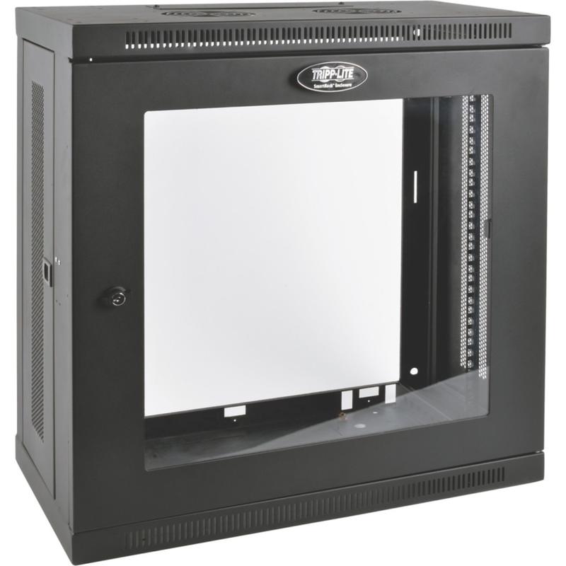 Tripp Lite 12U Wall Mount Rack Enclosure Server Cabinet 13in Depth w Acrylic Window - For LAN Switch, Patch Panel - 12U Rack Height19in Rack Depth - Wall Mountable, Floor Standing - Black - Steel, Acrylic MPN:SRW12U13G